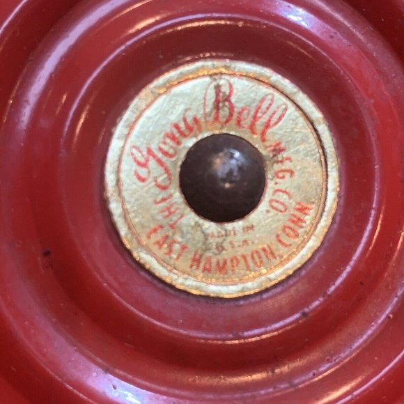 1949 - 12” VINTAGE GONG BELL MFG. CLOWN PULL TOY ORIGINAL Heavy Metal Rare Toy!! - Picture 5 of 5